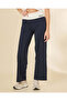 Women Navy Wide-Leg Active Trousers