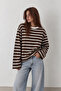 İnspo Printed Long Striped T-Shirt