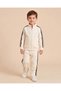 Boy Ivory Striped Trim Tracksuit 2 Piece