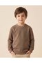 Boys Charcoal Plain Crew Neck Sweatshirt