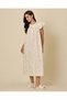 Women Ivory And Yellow Floral Print Flutter Sleeve Nightgown