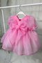 Candy Pink Caroline Balloon Sleeve Cotton Lined Bowknot Stylish Girls' Evening Dress - 4