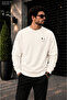 Men's Minimal Smiley / Winking Face Crew Neck Casual Regular Fit Sweatshirt