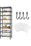 8-Tier Shelving Unit,Adjustable,Two 4-Tier Storage Shelves(Black)
