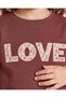 Girls Burgandy Love applique sweatshirt - 3