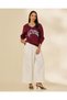 Women Burgundy Printed Sweatshirt - 2