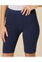 Women Navy Plain Biker Shorts - 4