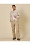 Men Beige Stretch Twill Utility Cargo Pants - 2