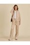 Senior Girls Beige Wide Leg Velour Pants - 2