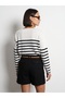 V-Neck Striped Flowy Mercerized Sweater - 3