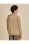 Senior Boys Beige Plain Zip-Up Hooded Sweatshirt - 3