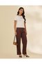Women White Contrast Rib T-Shirt - 2
