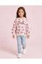 Girls White Floral Printed Crew Neck Sweatshirt - 2