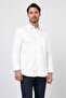 White Hard Collar Long Sleeve Pocketed Satin Comfort Fit 100% Cotton Shirt 1004260423 - 3