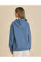 Senior Girls Blue Printed Hooded Sweatshirt - 3