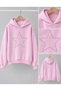 Pink Star Stone Detailed Oversized Hooded Sweatshirt Hoodie - 5