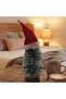 1 Piece of 16 cm Handmade Pine Tree with Christmas Hat, Mini Pine Tree Table, Home D - 3