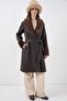 Bdart Shawl Collar Long Faux Leather Coat - 3