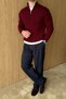 Alba Premium Hair Weave Half Zipper Stand Collar Men's Knitwear Sweater - 3