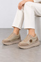 Mesa Women's Glittery Lace-Up Casual Sneaker Shoes - Beige - 3