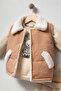 Inflatable Vest Lamb Lined Micro Pocket Girls' Set 8266 Wnt - 2