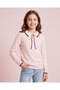 Senior Girls Pink Embellished Collared Pullover