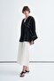 Women's Contrast Kimono Pants Set Black - 3