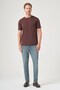 Brown Crew Neck Short Sleeve Knitted Slim Fit Flexible Basic T-Shirt 1011260184 - 2
