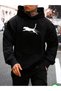 Men's Cheetah Print Design Trendy Oversize Hooded Sweatshirt Relaxed Fit Casual Sports