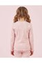 Girls Pink Floral Printed Rib T-Shirt - 4