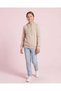Senior Girls Beige Knitted Hooded Pullover - 2
