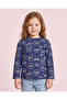 Girls Navy Bow Print Long-Sleeve T-Shirt