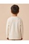Boys Cream Textured Jacquard Long Sleeve T-Shirt - 4