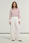 Women's Double Pleated Wide Leg Palazzo Trousers Ecru