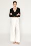 Kreati Women's Soft and Flexible Fabric Waist-Tied Double-Breasted Black Cardigan - 5
