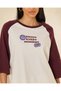 Women Ivory Cut And Sew Varsity T-Shirt - 4