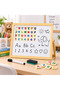 Double-Sided Wooden Drawing Board for Kids – Educational Whiteboard with Alphabet & Number Learning Tiles, Marker & Eraser, Reusable Writing and Drawing Board - 4
