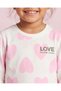 Girls Ivory and Pink Heart Print Long-Sleeve T-Shirt - 3