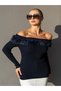 Madonna Collar Fur Detailed Knitwear Sweater - 3