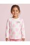 Girls Ivory and Pink Heart Print Long-Sleeve T-Shirt