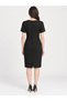 Metallic Thread Detailed Short Sleeve Tweed Pencil Dress - 3
