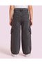 Girls Black Cargo Wide Leg Jeans - 4