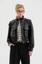 Women's Leather Collar Buckle Detailed Premium Quality Lined Design Jacket - 2