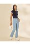 Women Blue High Rise Kick Flare Jeans - 5