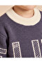 Boys Navy Knitted Crew Neck Sweater - 3