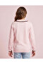 Senior Girls Pink Embellished Collared Pullover - 4