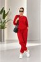Women's Crew Neck Relaxed Fit Sweatshirt and Wide Leg Bottom Two-Piece Set - 4