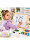 2-in-1 Double-Sided Wooden Drawing Board for Kids – Blackboard & Whiteboard with Marker, Chalk and Eraser, Reusable Writing & Learning Board for Ages 3+ - 4