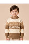 Boys Brown Knitted Crew Neck Sweater