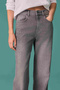 Women's Stone Detailed Spanish Flare Denim Trousers Gray - 2